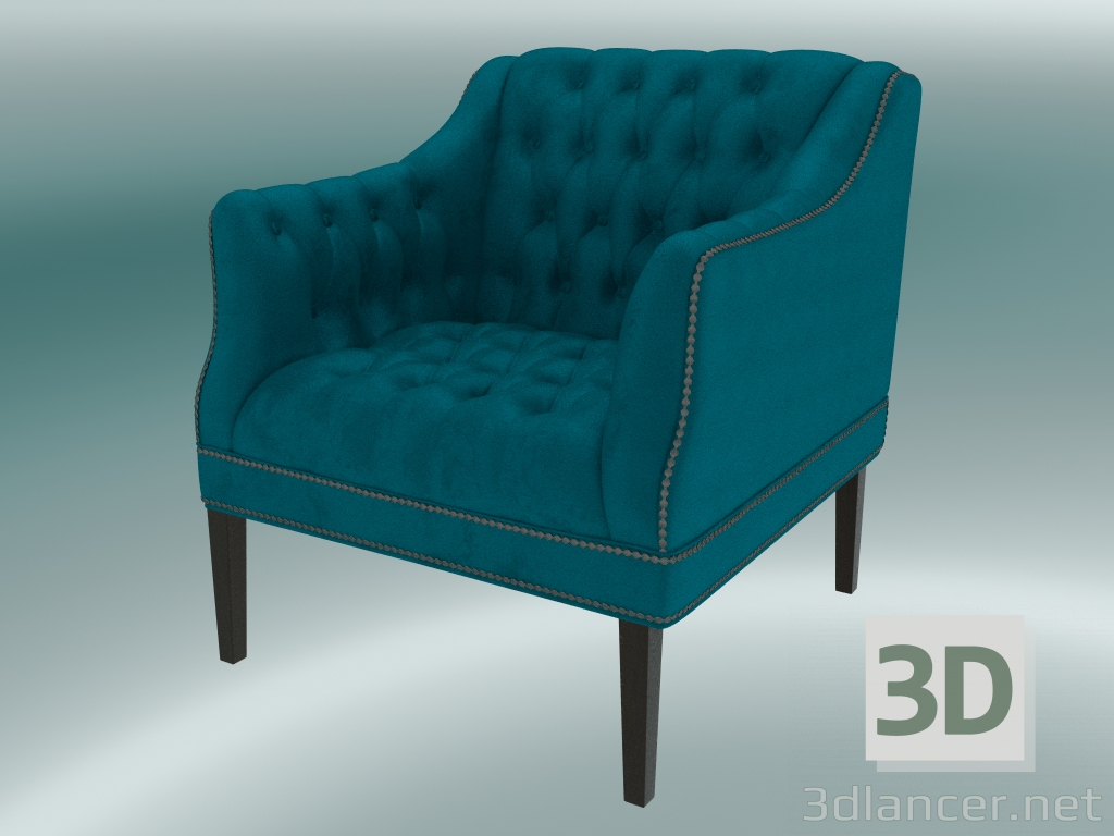 modello 3D Poltrona Bristol (blu) - anteprima