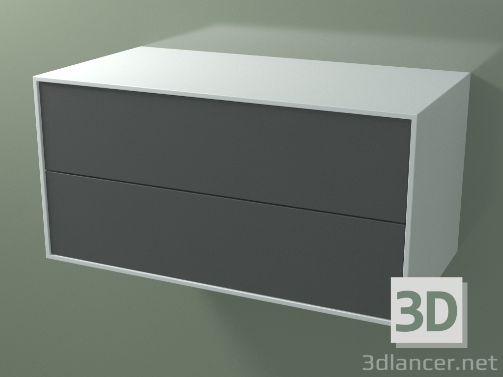 Modelo 3d Caixa dupla (8AUDCB01, Branco Glaciar C01, HPL P05, L 96, P 50, H 48 cm) - preview