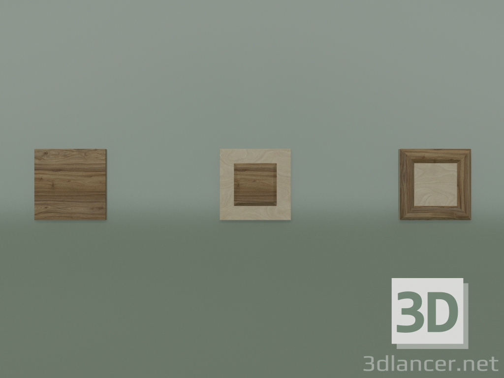 Modelo 3d Painel de madeira 200X200 - preview