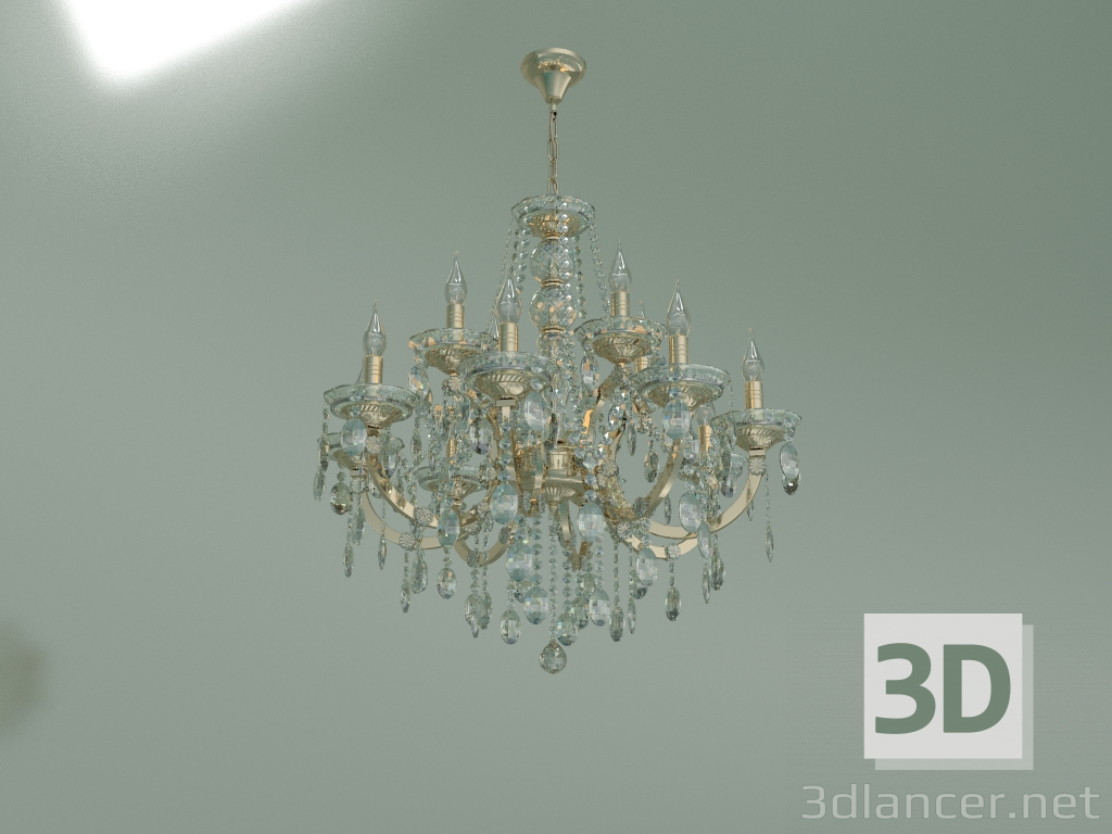 modèle 3D Lustre suspendu 3449-8+4 (cristal Strotskis teinté or) - preview