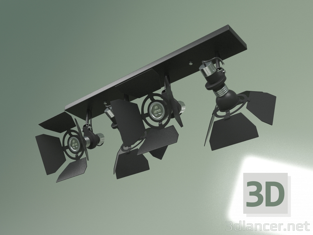 3d model Plafón Ribalta 4 luces - vista previa