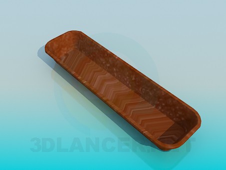 modèle 3D Rectangulaire long pot pour plantes - preview