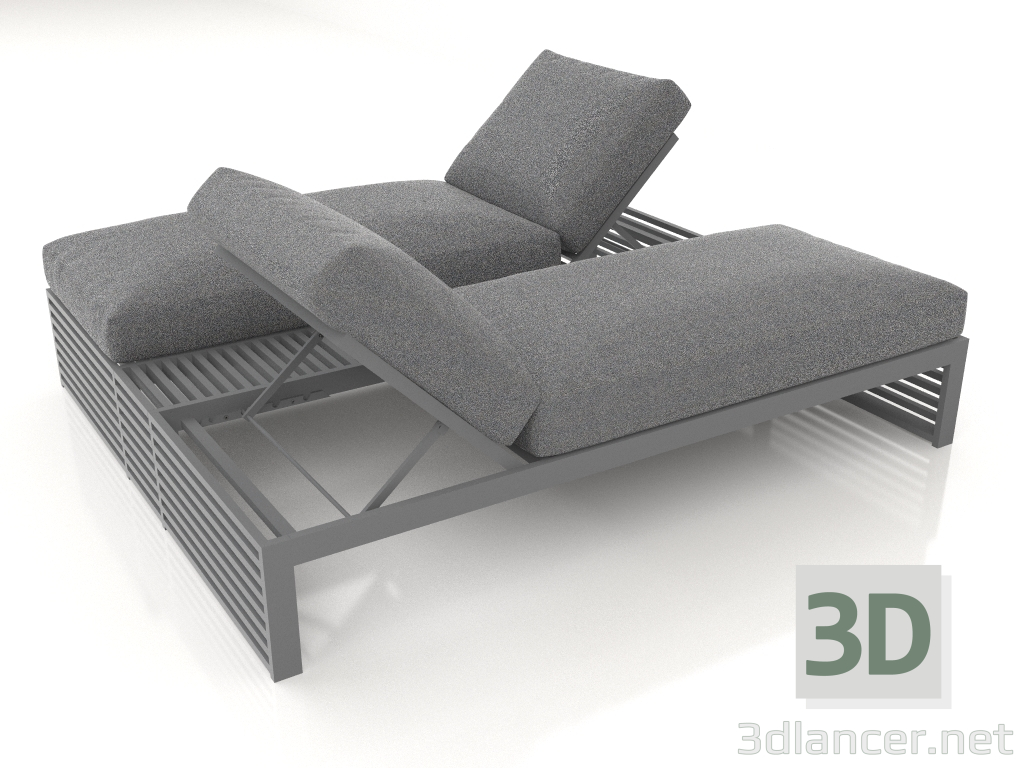 modèle 3D Lit double pour la détente (Anthracite) - preview