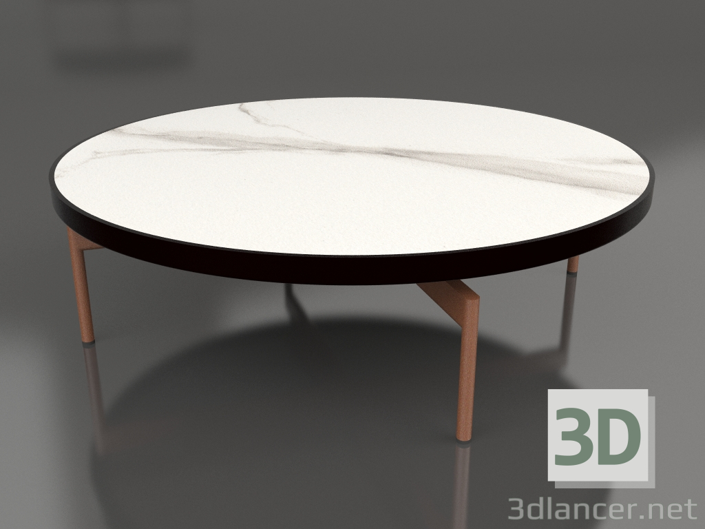 3d model Mesa de centro redonda Ø120 (Negro, DEKTON Aura) - vista previa