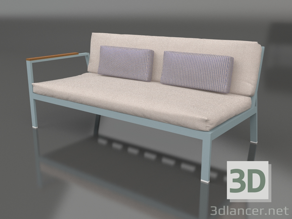 modello 3D Modulo divano, sezione 1 sinistra (Grigio blu) - anteprima