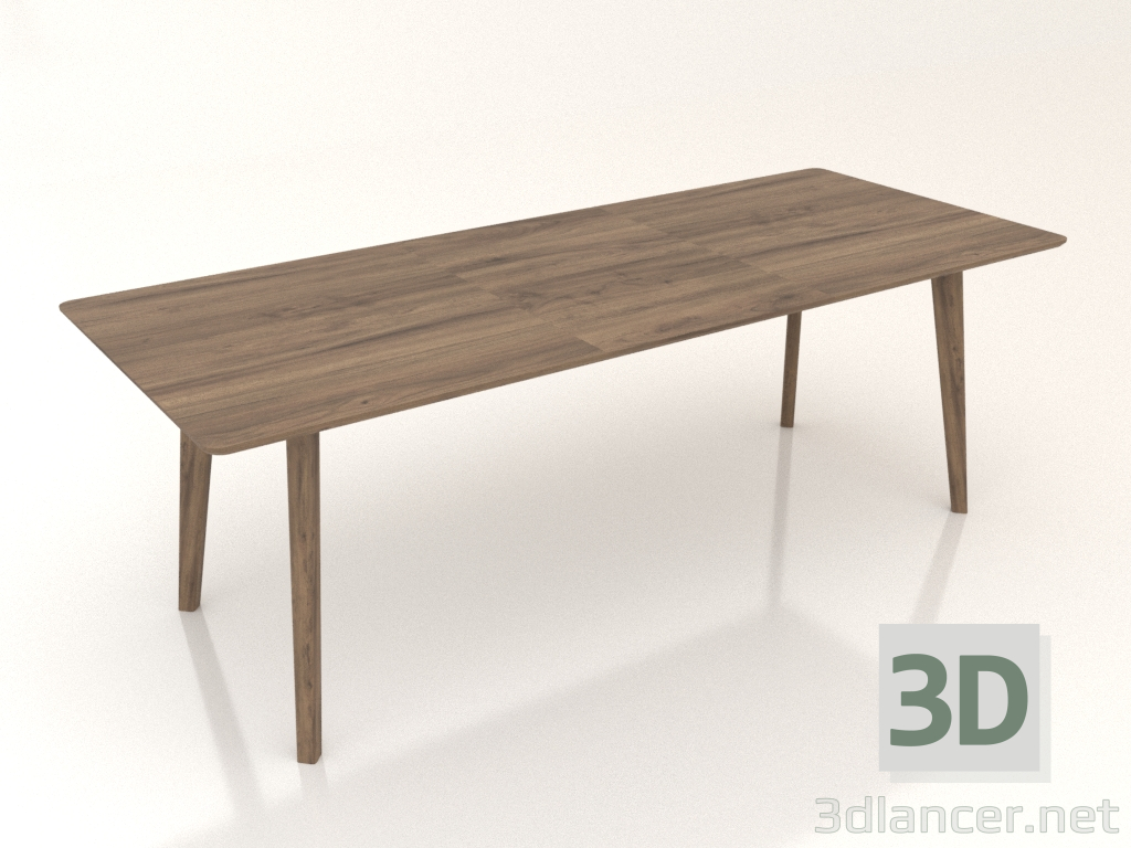 3D Modell Nordischer Esstisch (2200x900, Walnuss) - Vorschau