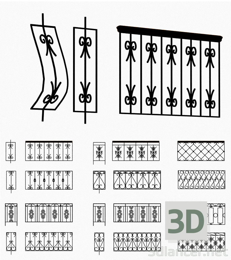 modello 3D Recinzione di metallo - anteprima