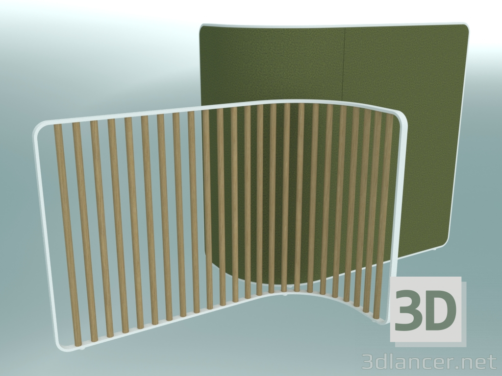 3D Modell Zeitgenössischer Bürotrenner SCREEN X Form - Vorschau