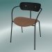 modello 3D Chair Pavilion (AV4, H 76cm, 52x56cm, Rovere tinto nero, Pelle - Cognac Silk) - anteprima