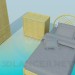 modèle 3D Ensemble de meubles en osier dans la chambre à coucher - preview