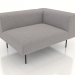 3d model 1-seater sofa module with an armrest on the right - preview