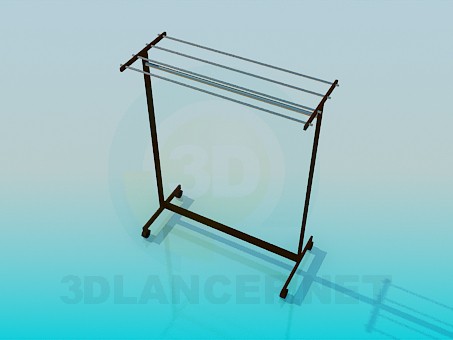 3d model Clothes hanger on casters - preview