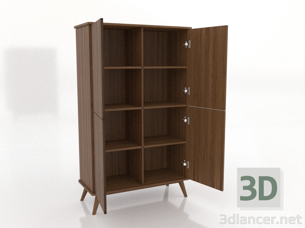 Modelo 3d Armário 5 1000x450x1650 mm (aberto, nogueira clara) - preview Modelo 3d Armário 5 1000x450x1650 mm (aberto, nogueira clara) - preview