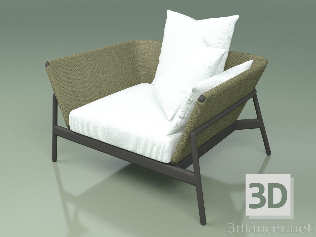 3d model Sofa 001 (Metal Smoke, Batyline Olive) - preview