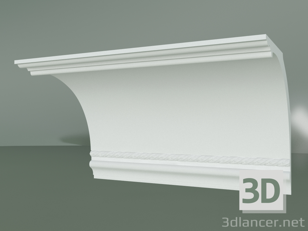 Modelo 3d Cornija de gesso com ornamento KV071 - preview