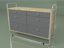 Chest of drawers (light gray, light veneer)