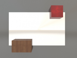 Miroir ZL 07 (753x593, bois brun clair, rouge)