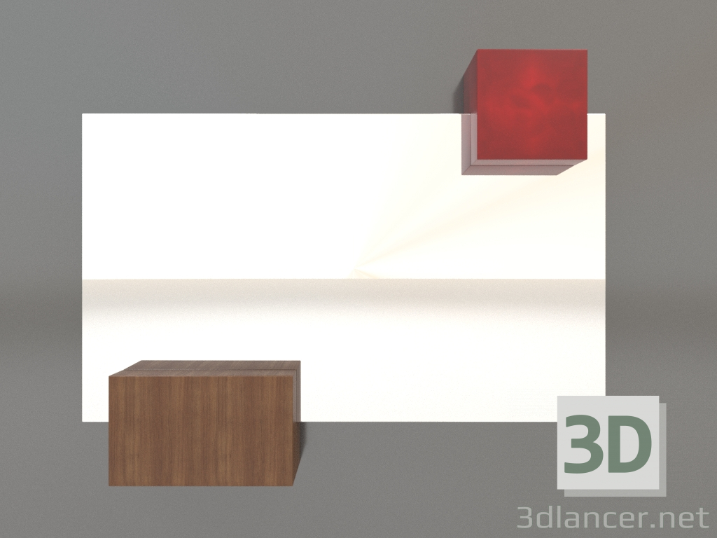 3d модель Дзеркало ZL 07 (753х593, wood brown light, red) – превью