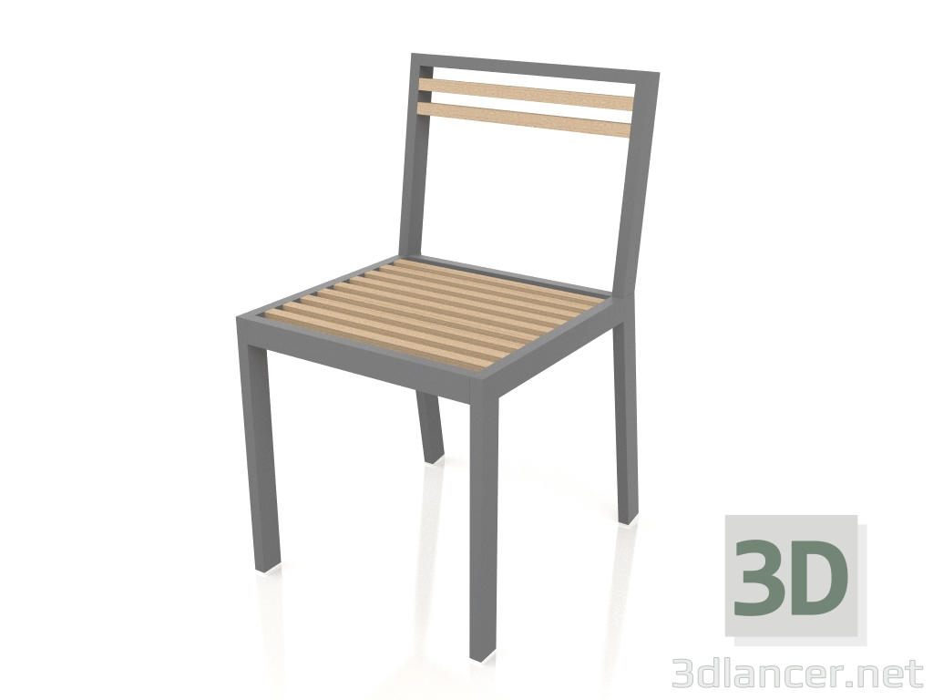 modello 3D Sedia da pranzo (Antracite) - anteprima