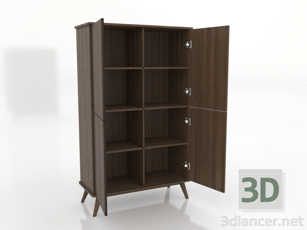 modèle 3D Armoire 5 1000x450x1650 mm (ouverte, frêne noyer éclairci) - preview modèle 3D Armoire 5 1000x450x1650 mm (ouverte, frêne noyer éclairci) - preview