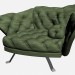 3d model Chair Flower capitonne - preview