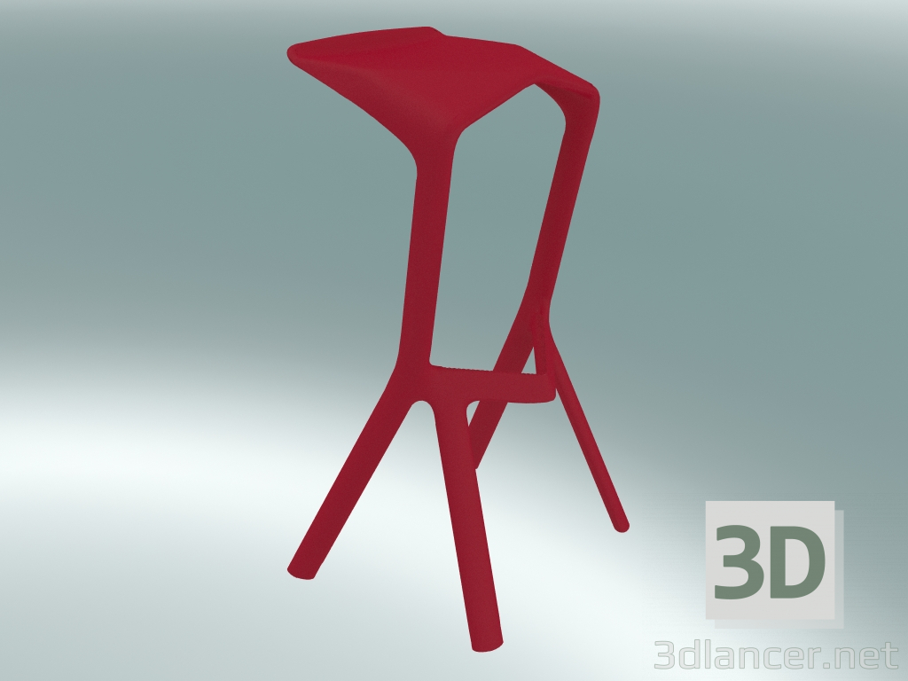 3d model Taburete MIURA (8200-00, rojo tráfico) - vista previa