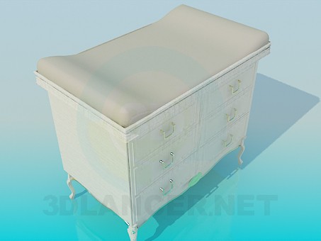 3d model Chest of drawers with table mats - preview