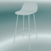 3d model Bar chair with back and base made of Fiber tubes (H 75 cm, White) - preview