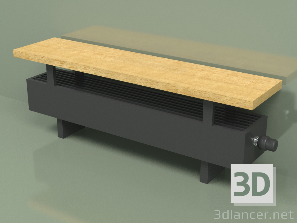 3d модель Конвектор - Aura Bench (140х1000х186, RAL 9005) – превью