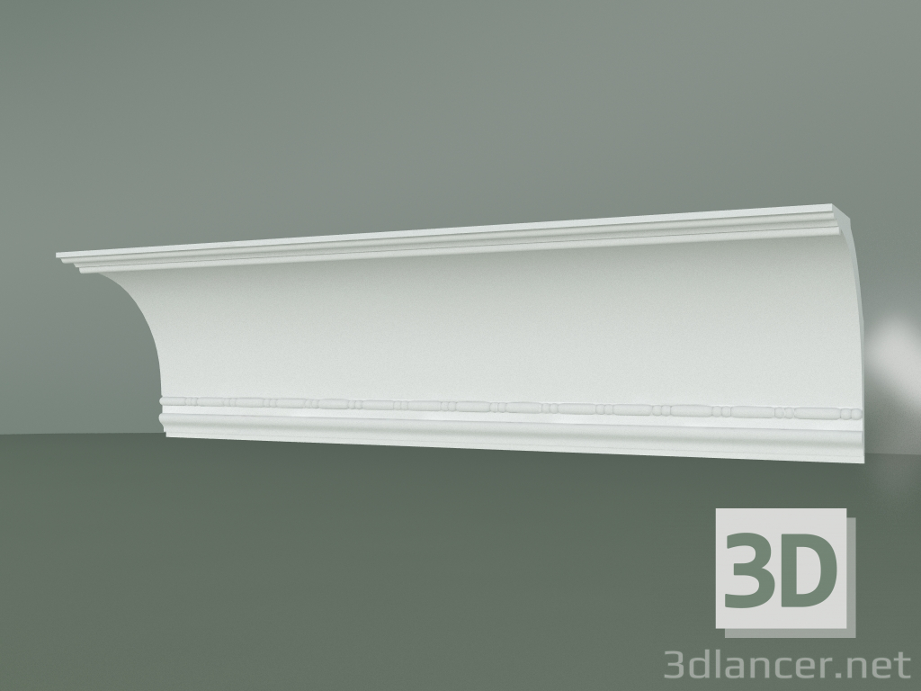 Modelo 3d Cornija de gesso com ornamento KV072 - preview