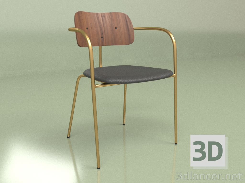 3d model Silla Gloster (negra) - vista previa