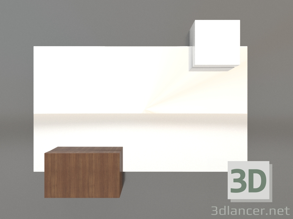 3d модель Зеркало ZL 07 (753х593, wood brown light, white) – превью