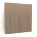 3D Modell Kleiderschrank MW 02 Holz (2700x600x2800, Holzgrau) - Vorschau