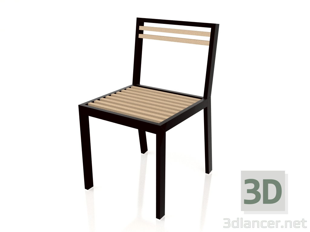 modèle 3D Chaise de salle à manger (Noir) - preview