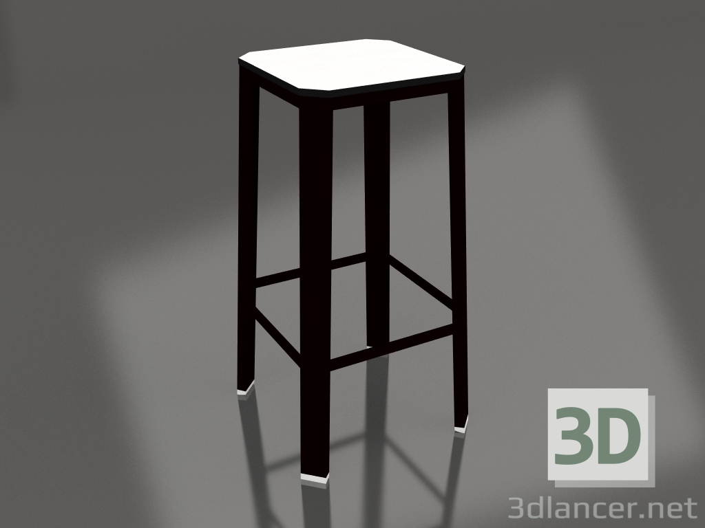 3d model Taburete alto (Negro) - vista previa