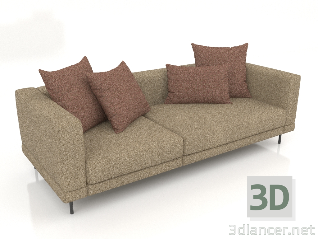 modello 3D Divano Carol-2 asimmetrico (Bengasi 05) - anteprima