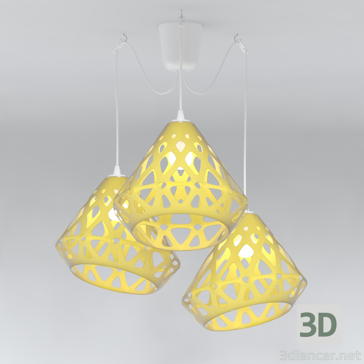 Modelo 3d Candelabro ZAHA luz - preview