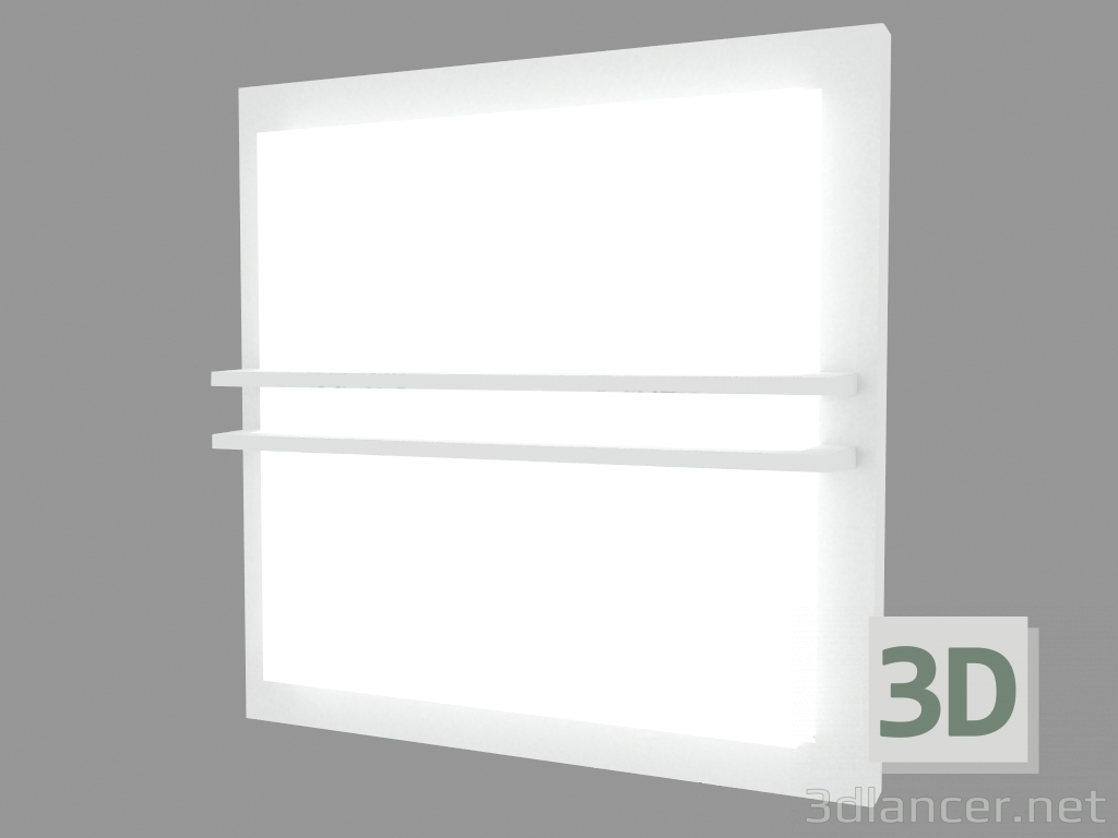 3D Modell Wandleuchte ZEN SQUARE 300mm MIT GRILL (S6995W) - Vorschau