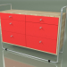 modèle 3D Commode (rouge, placage clair) - preview