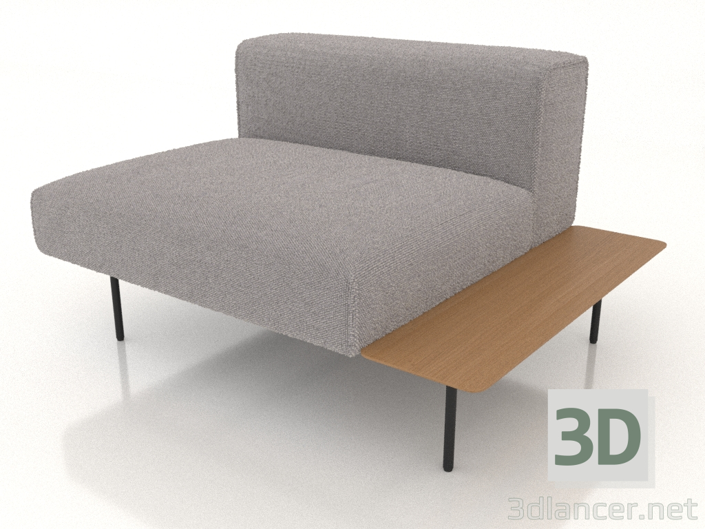 3D Modell 1-Sitzer-Sofamodul mit Ablage rechts (Option 3) - Vorschau