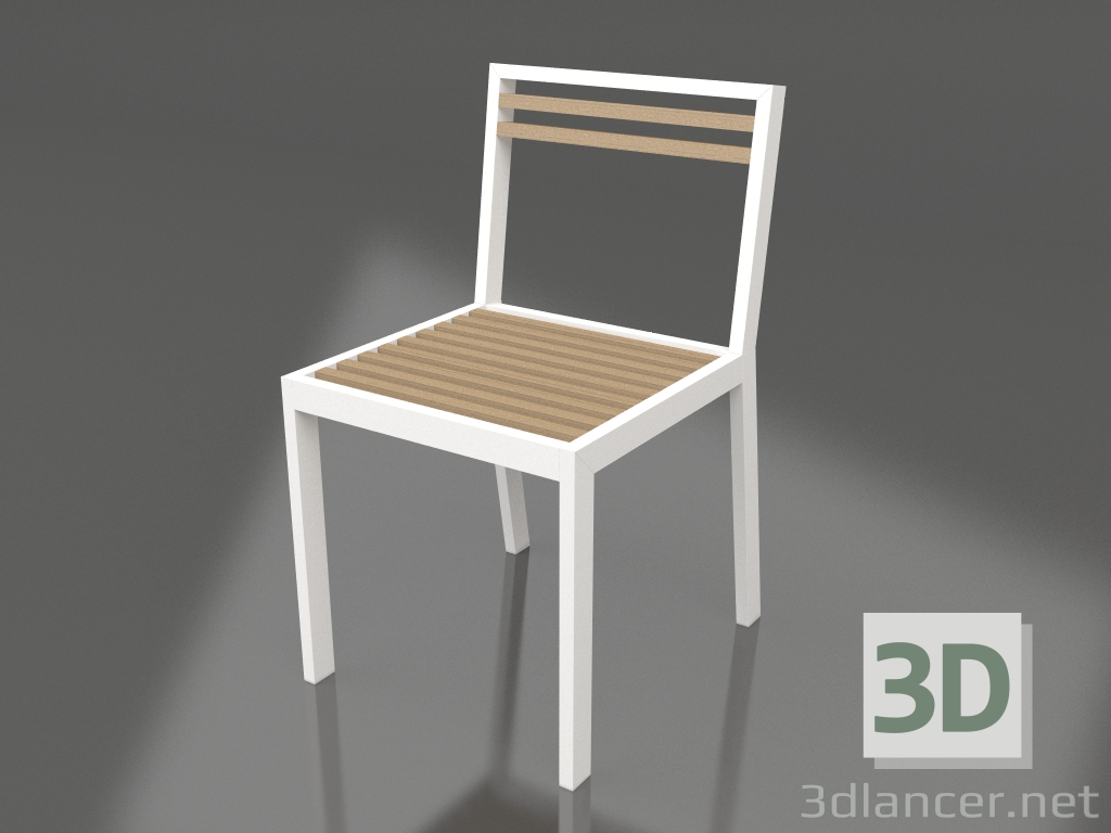 modello 3D Sedia da pranzo (Bianco) - anteprima