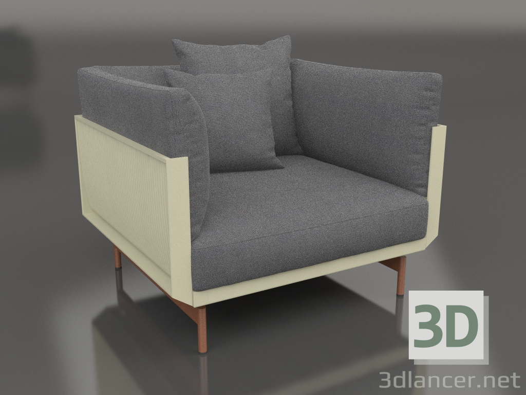 modèle 3D Fauteuil (Or) - preview