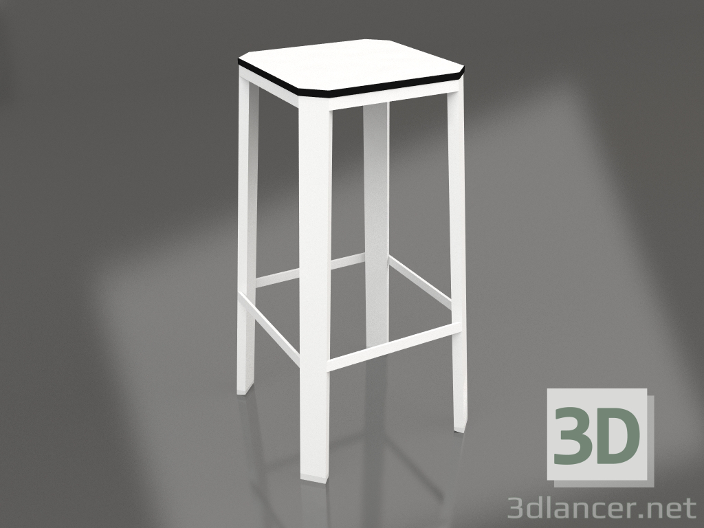 3d model Taburete alto (Blanco) - vista previa