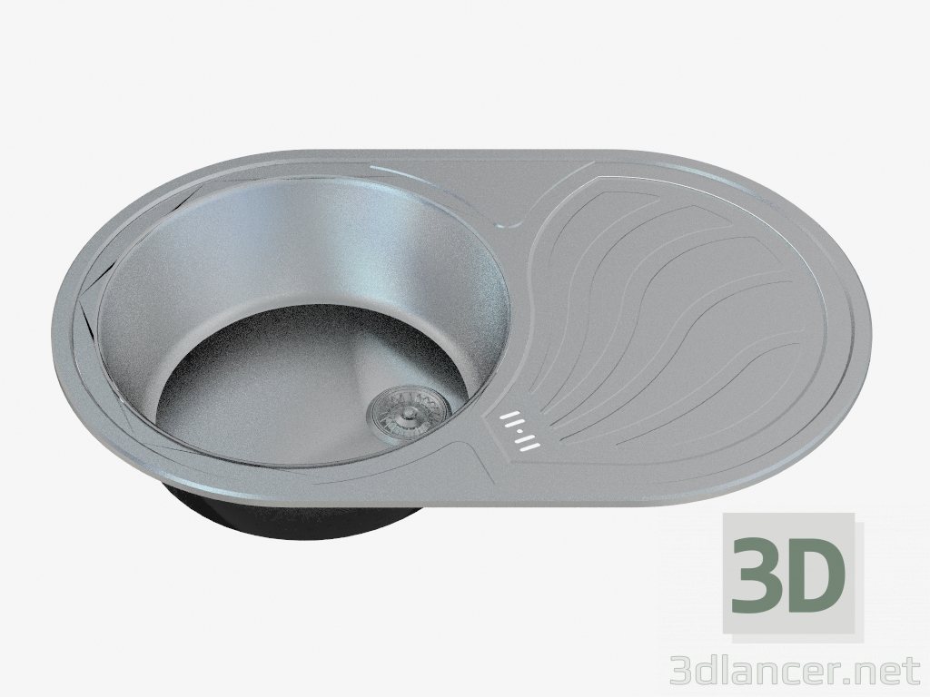 3d model Fregadero de la cocina de acero Rumba (ZMR-011L zlewozmywak 66940) - vista previa