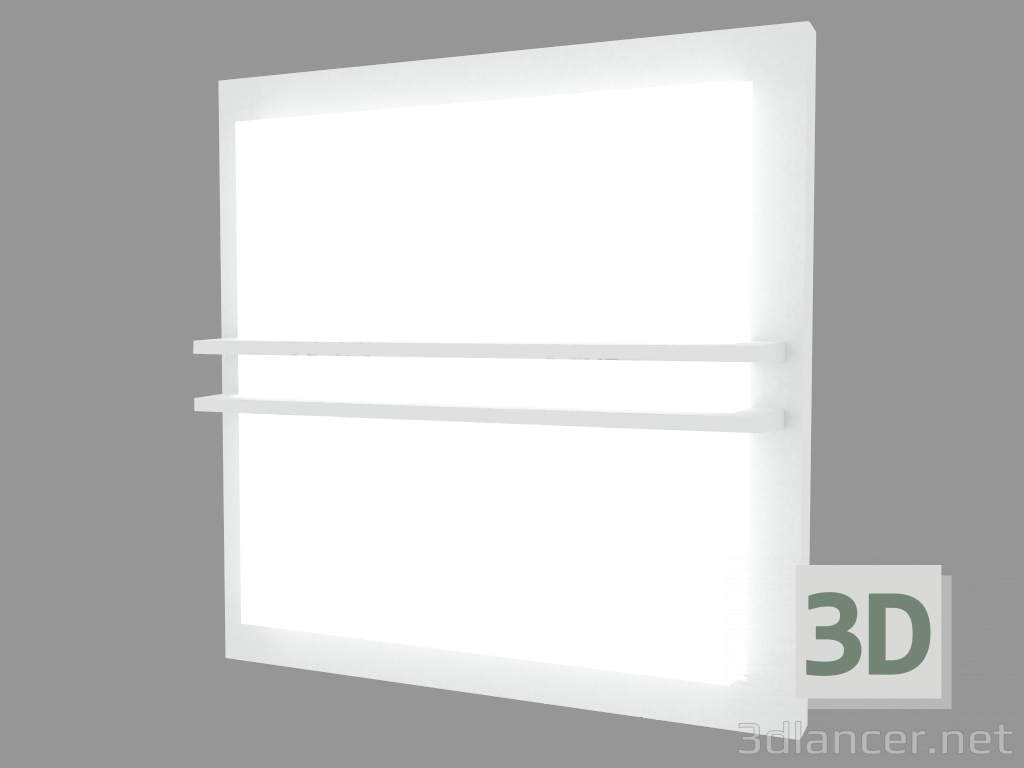 3D Modell Wandleuchte ZEN SQUARE 300mm MIT GRILL NOTFALL (S6996W) - Vorschau