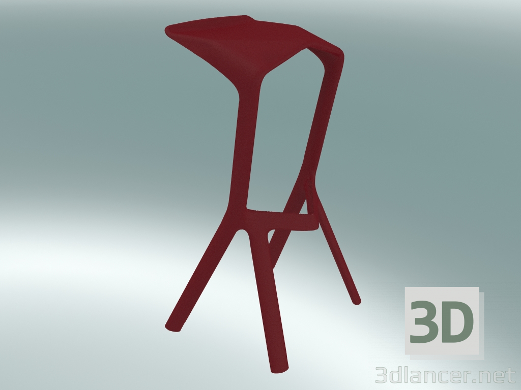 Modelo 3d Tamborete MIURA (8200-00, vinho tinto) - preview