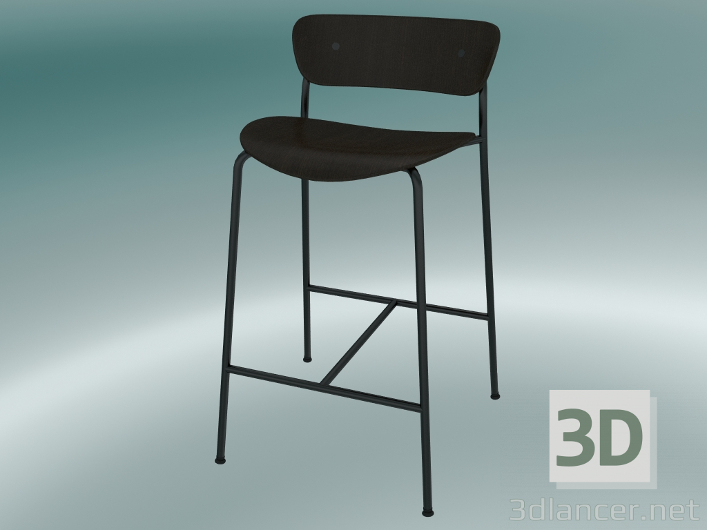 3D modeli Bar taburesi Pavyonu (AV7, H 85cm, 48х50cm, Ceviz) - önizleme