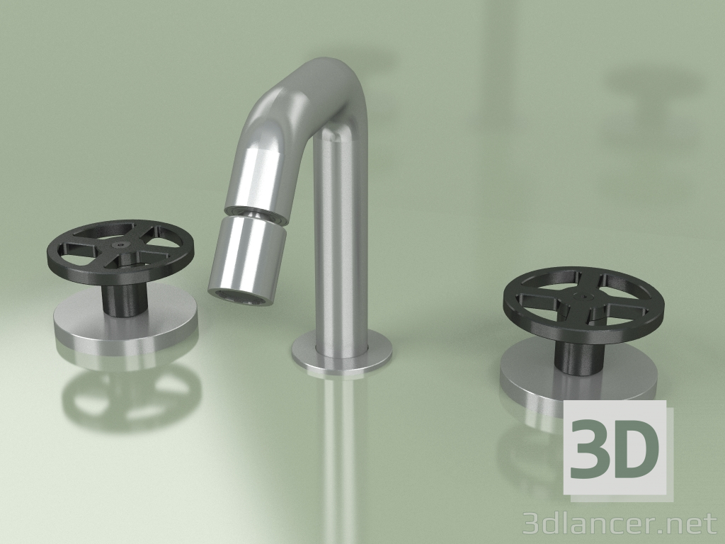 modello 3D Miscelatore bidet 3 fori con bocca orientabile (20 37 V, AS-ON) - anteprima