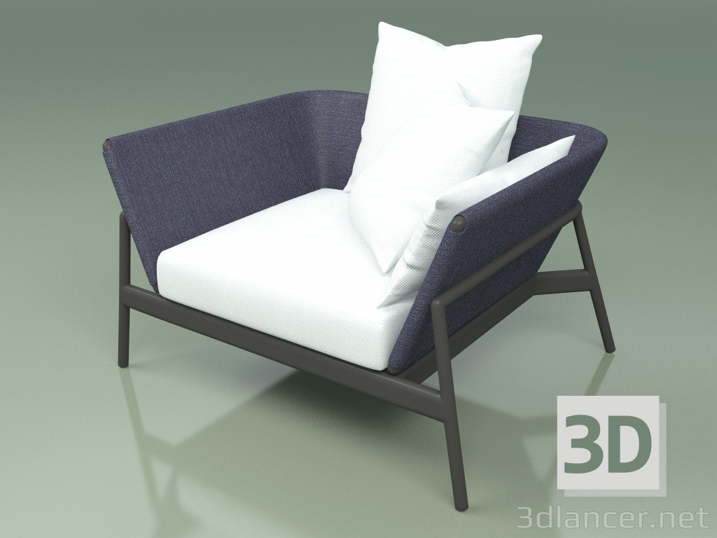 3D Modell Sofa 001 (Metal Smoke, Batyline Blue) - Vorschau