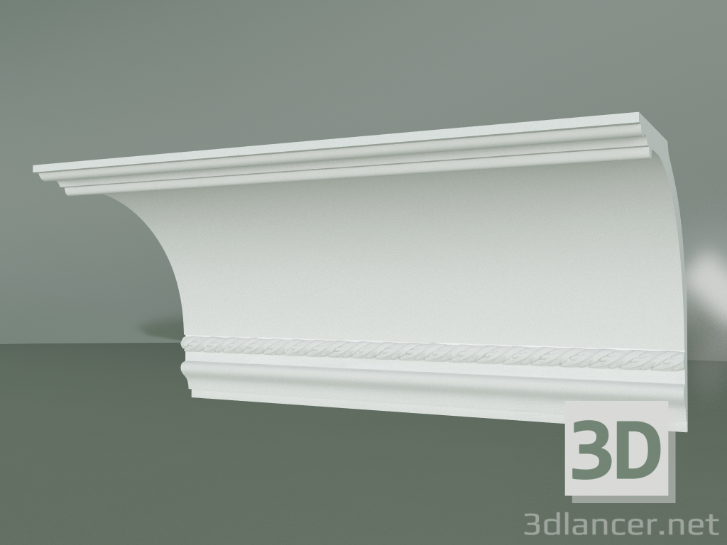 Modelo 3d Cornija de gesso com ornamento KV074 - preview